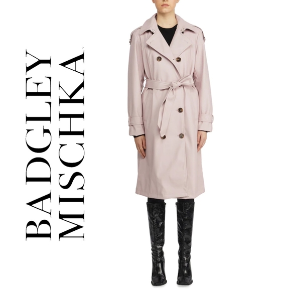Badgley Mischka Jackets & Blazers - ✨️NEW✨️ Badgley Mischka - Vegan Leather Trench Coat - Size S